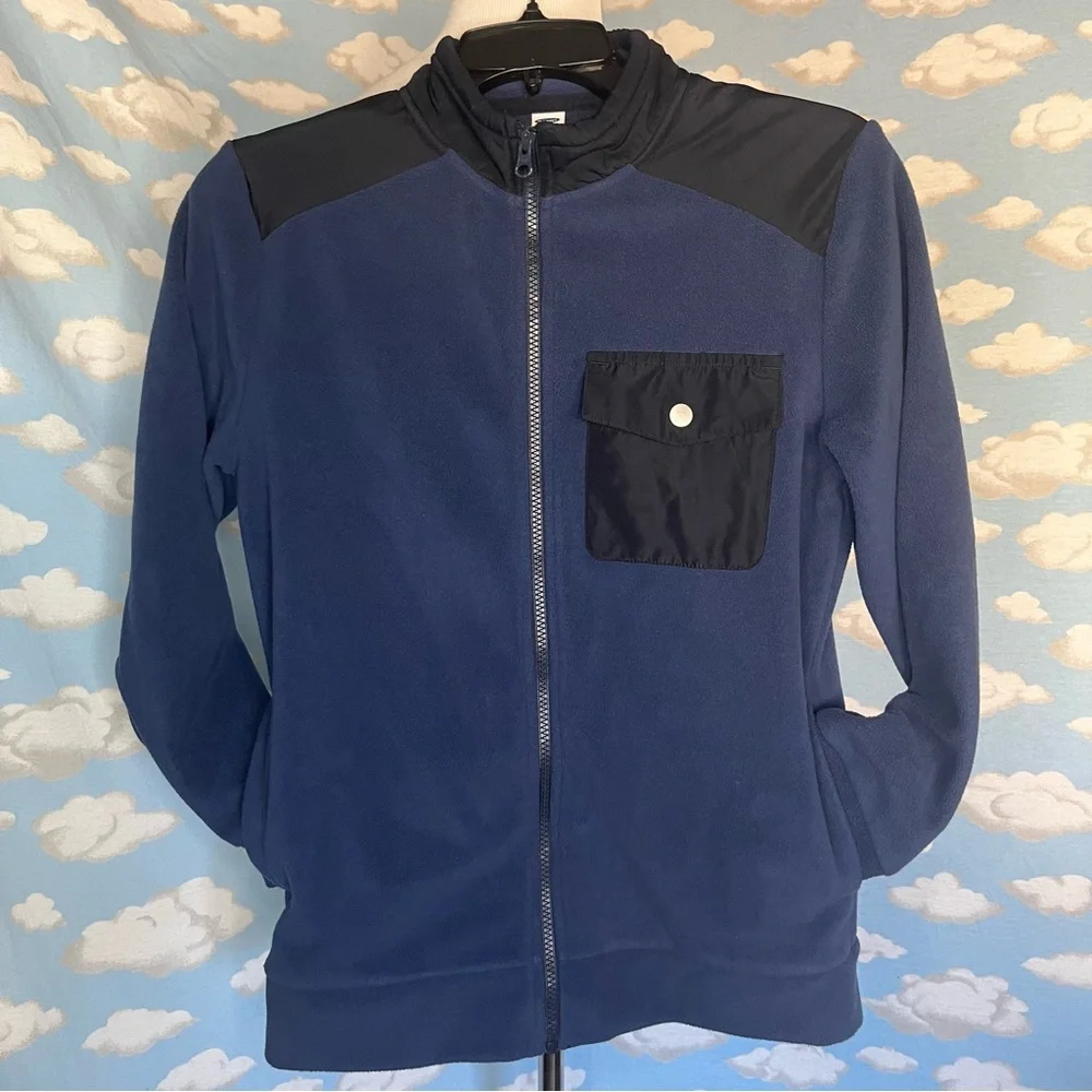 Old Navy Kids fleece‎ zip up jacket/sweatshirt Navy Blue XL (14-16) Cozy Soft